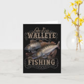 レイクエリーウォレー魚釣りフィッシャーマン カード (黄色い花)