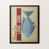 レイクエリーブルーフィッシュヴィンテージトラベル ジグソーパズル (縦)