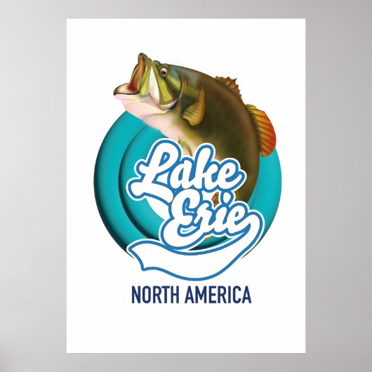レイクエリー北米魚釣りロゴ ポスター (正面)