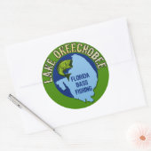 レイクオケエコービー、フロリダバス魚釣り ラウンドシール (封筒)