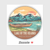 レイクオブザオザークスミズーリボート魚釣りエンブレム シール (シート)