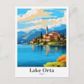 レイクオルタイタリアアートトラベルポトレイトイラストレーション ポストカード (正面)