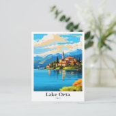 レイクオルタイタリアアートトラベルポトレイトイラストレーション ポストカード (スタンド正面)