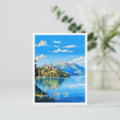 レイクオルタイタリアヴィンテージ旅行イラストレーション ポストカード (スタンド正面)