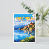 レイクオルタイタリアヴィンテージ旅行イラストレーション ポストカード (スタンド正面)