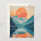 レイクカインディアルマティカザフスタンレトロ旅行 ポストカード (正面/裏面)