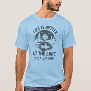 レイクカスタムシルエットカヌーでの人生の方が良い Tシャツ