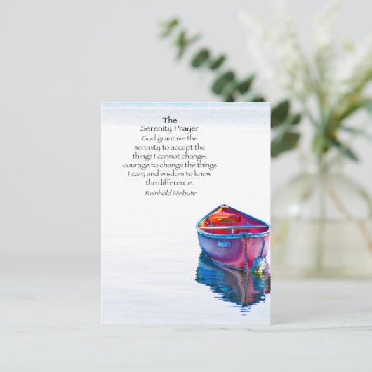 レイクカヌセレニティ祈りの言葉ハガキ ポストカード (スタンド正面)