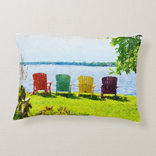 レイクカラフルサイドアディロンダックチェアアクセント枕 アクセントクッション (裏面)