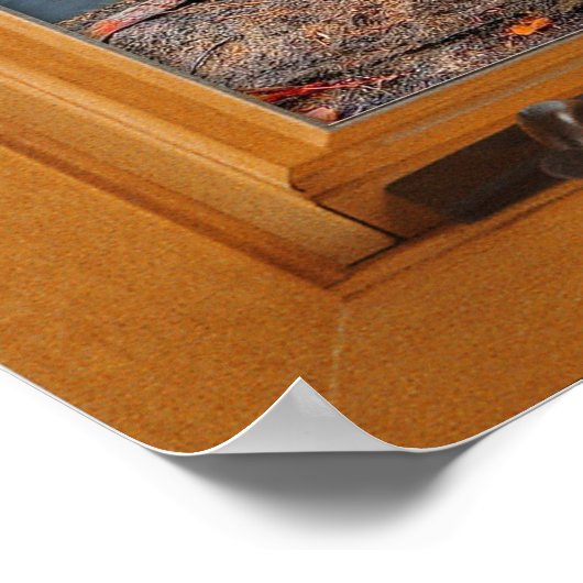 レイクカラフルシーンスクエアフェイクウィンドウの錯視 ポスター (角)