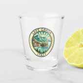 レイクガルダイタリアイラストレーショントラベルアートバッジ ショットグラス (正面)