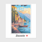レイクガルダイタリアトラベルアートヴィンテージ シール (シート)
