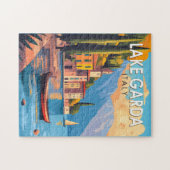 レイクガルダイタリアトラベルアートヴィンテージ ジグソーパズル (横)