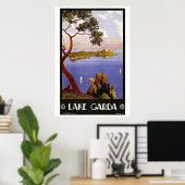 レイクガルダイタリアヴィンテージトラベル ポスター (ホームオフィス)