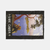 レイクガルダイタリアヴィンテージ旅行フリースブランケット フリースブランケット (正面(横))