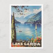 レイクガルダイタリアヴィンテージ有名なトラベルプレイス ポストカード (正面)