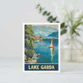 レイクガルダイタリアヴィンテージ有名なトラベルプレイス ポストカード (スタンド正面)