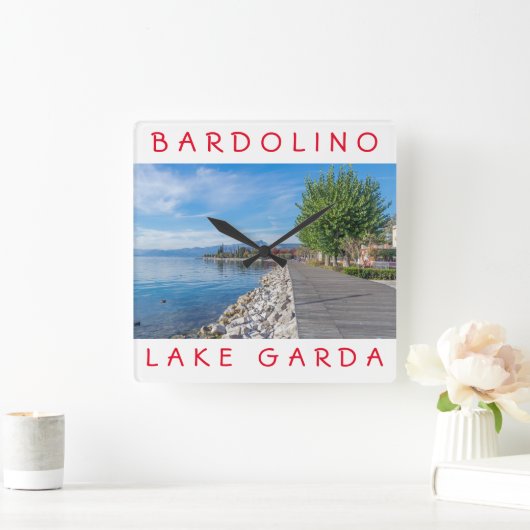 レイクガルダバードリーノの正方形の壁時計 スクエア壁時計 (ホーム)