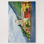 レイクガルダマルセシンビレッジイタリアトラベル ジグソーパズル (縦)