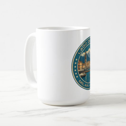 レイクガルダ – ラゴディガルダイタリアンファミリートリップ コーヒーマグカップ (正面左)