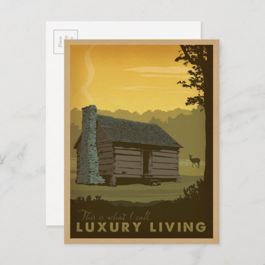 レイクキャビンラグジュアリーリビング ポストカード (正面/裏面)