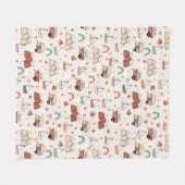 レイクキャンプ – ライトベージュ フリースブランケット (正面(横))