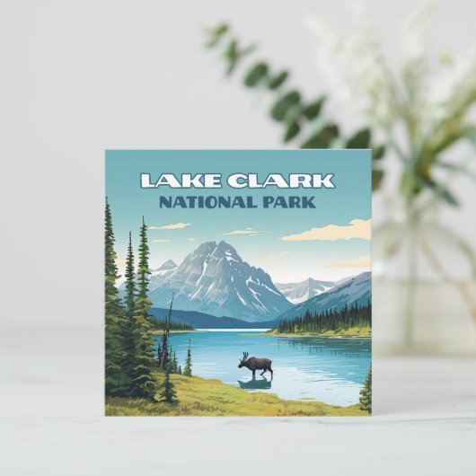 レイククラークナショナルパークアラスカヴィンテージフラットカード (スタンド正面)