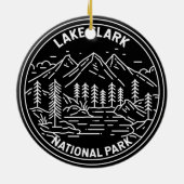 レイククラークナショナルパークアラスカヴィンテージモノリン セラミックオーナメント (裏面)