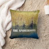レイクグラスウォーター反射ファミリー名自然 クッション (ブランケット)
