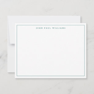 レイクグリーンシンプルプロフェッショナルモダンシン縁どド ノートカード