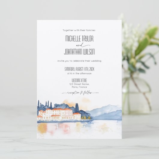 レイクコモイタリアマンションデスティネーションウェディング 招待状 (スタンド正面)