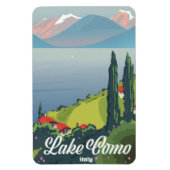 レイクコモイタリアヴィンテージスタイル旅行ポスター マグネット (縦)