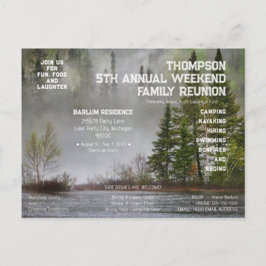 レイクサイドの思い出:レイクファミリー懇親会はがき ポストカード (正面)