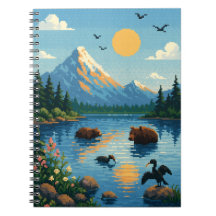 レイクサイドの風景、ピクセルアート