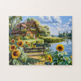 レイクサイドコテージひまわり畑 ジグソーパズル
