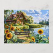 レイクサイドコテージひまわり畑 ポストカード (正面)