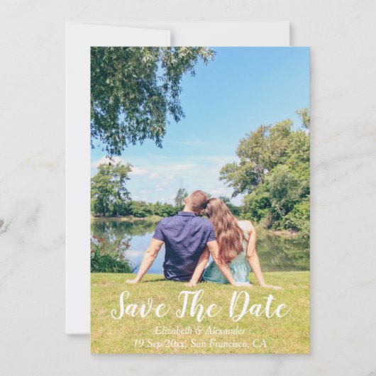 レイクサイドコテージサマーデイトカードを保存 招待状 (正面)