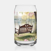 レイクサイドスイングinロマンチックな水のカラーガーデン ガラス缶 (正面)