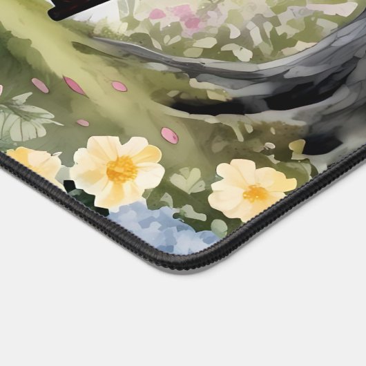 レイクサイドスイングinロマンチックな水のカラーガーデン デスクマット (コーナー)