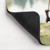 レイクサイドスイングinロマンチックな水のカラーガーデン マウスパッド (コーナー)