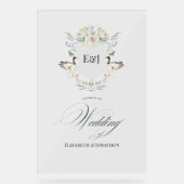 レイクサイドダックスローレルクレストモノグラム結婚ズ アクリルサイン (正面)