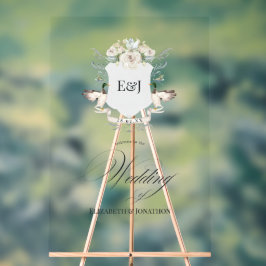 レイクサイドダックスローレルクレストモノグラム結婚ズ アクリルサイン