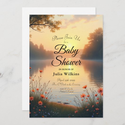 レイクサイドトワイライトウィスパーズバイザウォーター 招待状 (正面/裏面)