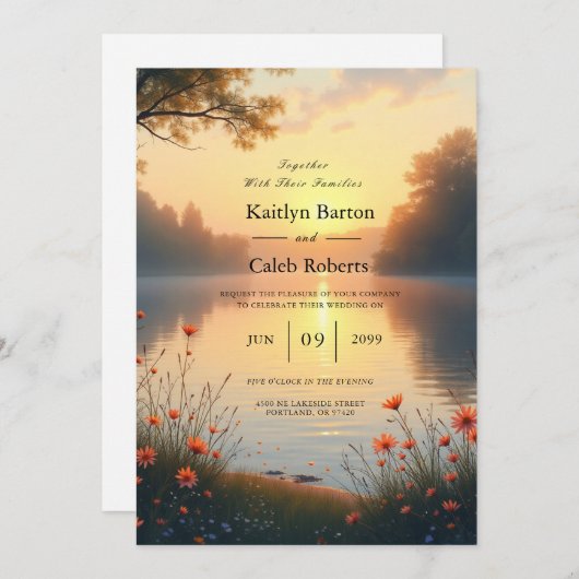 レイクサイドトワイライトウィスパーズバイザウォーター 招待状 (正面/裏面)