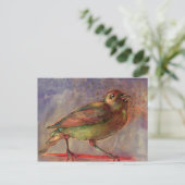 レイクサイドバードウォーター絵画カラーのはがき ポストカード (スタンド正面)