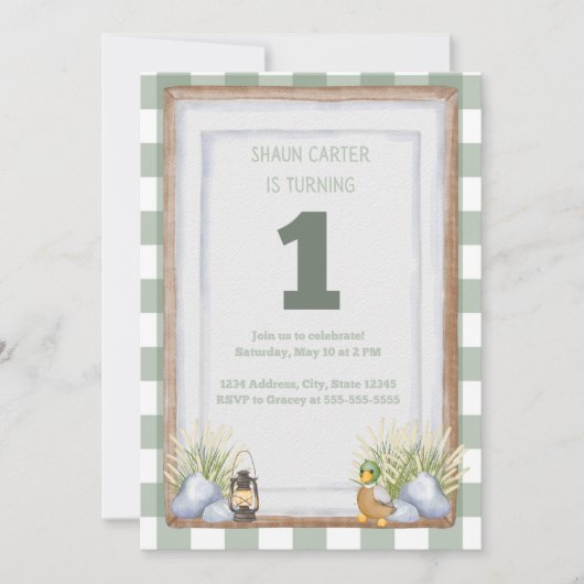 レイクサイドファースト誕生日 招待状 (正面)