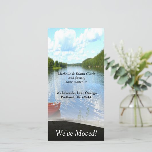 レイクサイドボート住所の変更カスタム写真カード 案内状 (スタンド正面)