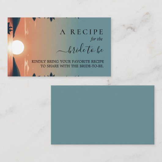 レイクサイドマウンテンおもしろい自然レイクブライダルシャワー エンクロージャーカード (正面/裏面)