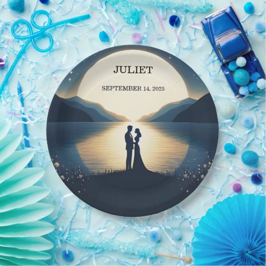 レイクサイドマウンテンおもしろい自然レイクブライダルシャワー ペーパープレート (パーティー)