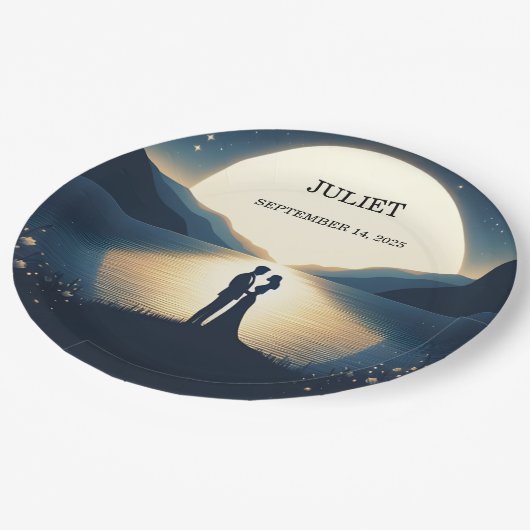 レイクサイドマウンテンおもしろい自然レイクブライダルシャワー ペーパープレート (アングル)